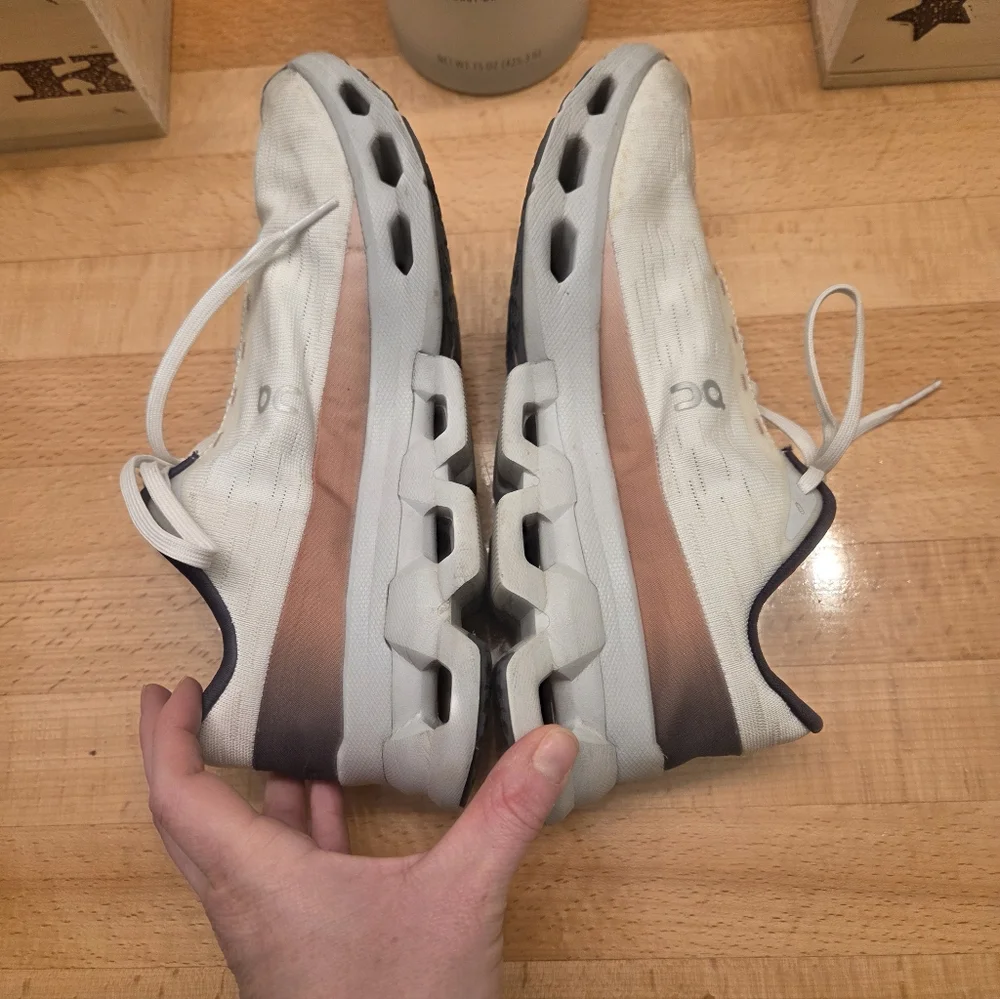 On Cloudspark Running Shoe Ivory Glacier Womens Size 7